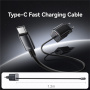 USAMS CC264 adapter szett USB-C porttal és beépített USB-C kábellel - 30W - 1,2 m - fehér