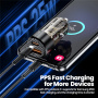 Toocki TQ-CC25A autós töltő USB-C / USB-A portokkal - 60W - fekete