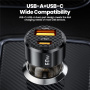 Toocki TQ-CC25A autós töltő USB-C / USB-A portokkal - 60W - fekete
