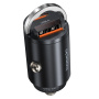 Toocki TQ-CC34A mini autós töltő USB-C / USB-A portokkal - 30W - fekete