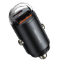 Toocki TQ-CC34A mini autós töltő USB-C / USB-A portokkal - 30W - fekete