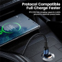 Toocki TQ-CC34A mini autós töltő USB-C / USB-A portokkal - 30W - fekete