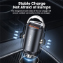 Toocki TQ-CC34A mini autós töltő USB-C / USB-A portokkal - 30W - fekete