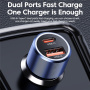 Toocki TQ-CC03 autós töltő USB-C / USB-A portokkal - 63W - sötétkék