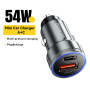 ESSAGER ES-CC11 autós töltő USB-C / USB-A portokkal - 54W - szürke