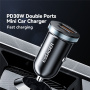 ESSAGER ES-CC12 autós töltő USB-C / USB-A portokkal - 30W - fekete