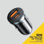 ESSAGER ES-CC12 autós töltő USB-C / USB-A portokkal - 30W - fekete