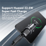 ESSAGER ES-CC15 mini autós töltő USB-C / USB-A portokkal - 45W - sötétszürke