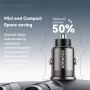 ESSAGER ES-CC15 mini autós töltő USB-C / USB-A portokkal - 45W - fekete