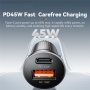 ESSAGER ES-CC15 mini autós töltő USB-C / USB-A portokkal - 45W - fekete