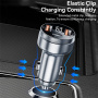 ESSAGER ES-CC10 autós töltő kijelzővel és USB-C / 2x USB-A portokkal - 80W - szürke