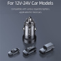 USAMS US-CC175 autós töltő USB-C / USB-A portokkal - 45W - fekete
