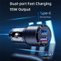 USAMS US-CC176 autós töltő USB-C / USB-A portokkal - 95W - fekete