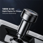 ESSAGER FSJ-008 autós töltő kijelzővel és 2x USB-C / USB-A portokkal - 105W - fekete