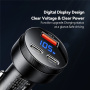 ESSAGER FSJ-008 autós töltő kijelzővel és 2x USB-C / USB-A portokkal - 105W - fekete