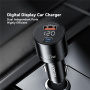 ESSAGER FSJ-009 autós töltő kijelzővel és USB-C / USB-A portokkal - 120W - fekete