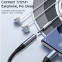 Yesido YAU38 audio átalakító - 3,5 mm-es jack USB-C-hez - fekete