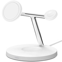 Belkin BOOST CHARGE™ PRO MagSafe 3 az 1-ben (Qi2) töltőállomás iPhone-hoz / Apple Óra / AirPods - fehér