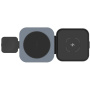 FIXED MagFlex Alu 3 az 1-ben vezeték nélküli töltő kihajtható állvánnyal iPhone / Apple Watch / AirPods készülékekhez - 15W - fekete