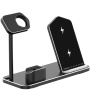 3 az egyben gyors töltő állvány vezeték nélküli töltéshez iPhone / Apple Watch / AirPods - fekete