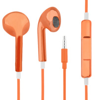 Fejhallgató mikrofonnal és hangerőszabályzóval 3,5 mm bemenet csatlakozóval - fémezett - narancssárga