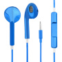 Fejhallgató mikrofonnal és hangerőszabályzóval 3,5 mm bemenet csatlakozóval - Apple készülék - fémezett - kék