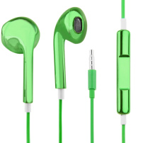 Fejhallgató mikrofonnal és hangerőszabályzóval 3,5 mm bemenet csatlakozóval - Apple készülék - fémezett - zöld