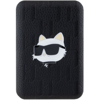Karl Lagerfeld Dombornyomott Choupette Head power bank MagSafe USB-C porttal - 5000 mAh - fekete