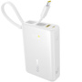 Baseus PicoGo powerbanka beépített USB-C kábellel és USB-C / USB-A portokkal - 10 000 mAh - fehér