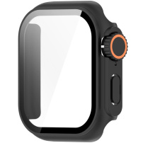 Watch Ultra stílusú edzett üvegű Behajtható tok Apple Watch 46mm - fekete