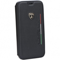 Lamborghini URUS eredeti flip cover tok iPhone X / XS - fekete