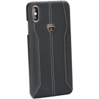Lamborghini Huracan eredeti bőr tok iPhone XR - fekete