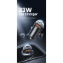 Toocki TQ-CC34A mini autós töltő USB-C / USB-A portokkal - 30W - fekete