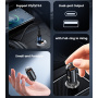 Toocki TQ-CC34A mini autós töltő USB-C / USB-A portokkal - 30W - fekete