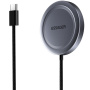 ESSAGER ES-WC11 Qi2 vezeték nélküli MagSafe töltő iPhone / AirPods készülékekhez - 15W - sötétszürke