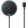 ESSAGER ES-WC19 vezeték nélküli MagSafe töltő háttérvilágítással iPhone / AirPods - 15W - fekete