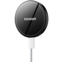 ESSAGER ES-WC20 2 az 1-ben vezeték nélküli MagSafe töltő iPhone / Apple Watch-hoz - 15W - fekete