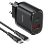 Yesido YC47 adapter szett USB-C / USB-A portokkal és USB-C–Lightning kábellel - 20W - 1 m - fekete