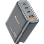 Yesido YC143 GaN gyorstöltő adapter 3x USB-C / USB-A porttal - 140W - sötétszürke