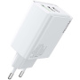 WEKOME WP-U63 gyorstöltő adapter 2x USB-C / USB-A porttal - 40W - fehér