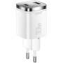 ESSAGER ES-CD45 GaN gyorstöltő adapter kijelzővel és USB-C / USB-A portokkal - 33W - fehér