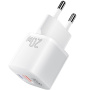 ESSAGER ES-CD31 GaN mini gyorstöltő adapter USB-C / USB-A portokkal - 20W - fehér