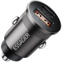 ESSAGER ES-CC15 mini autós töltő USB-C / USB-A portokkal - 45W - sötétszürke