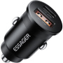 ESSAGER ES-CC15 mini autós töltő USB-C / USB-A portokkal - 45W - fekete