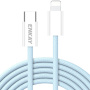 ENKAY fonott töltő- és adatkábel - USB-C - Lightning - 2 m - kék
