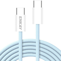 ENKAY fonott töltő- és adatkábel - USB-C - USB-C - 2 m - kék