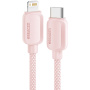 ESSAGER ES-X46 fonott töltő- és adatkábel - USB-C - Lightning - 1 m - rózsaszín