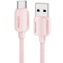 ESSAGER ES-X46 fonott töltő- és adatkábel - USB-A - USB-C - 1 m - rózsaszín