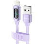 Toocki TQ-X55 töltő- és adatkábel - USB-A - Lightning - 1 m - lila