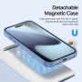 DUX DUCIS Lawa 2 az 1-ben levehető, flip típusú tok MagSafe-fel és pénztárcával iPhone 17 Pro Max készülékhez - kék